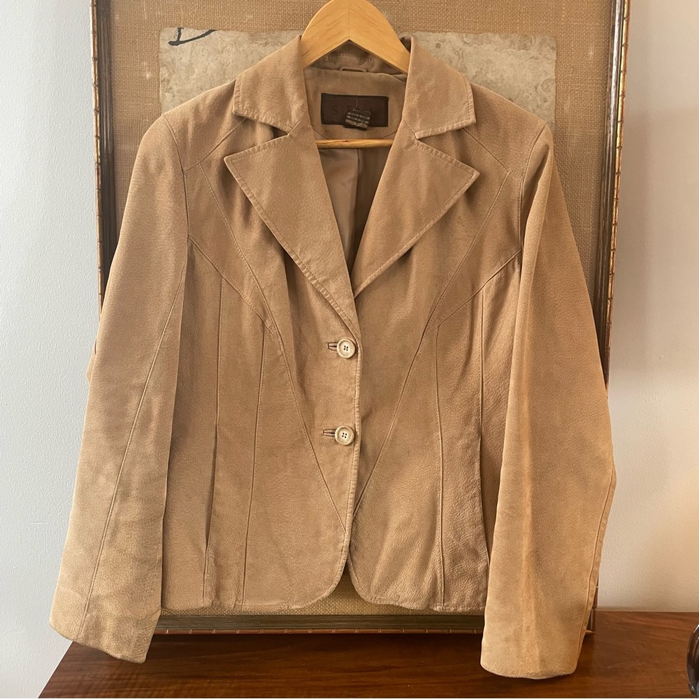 90's Siena 100% Suede Tan Blazer Lined